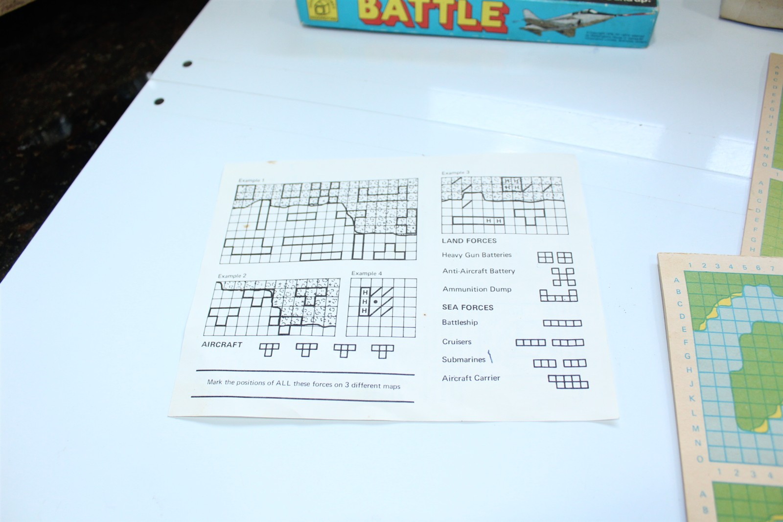 Vintage 1976 Battle Game In Original Box 2 Player Military Sea Land Air