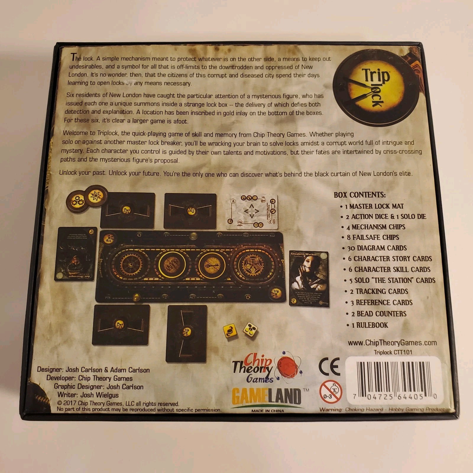 Triplock Chip Theory Games Complete Opened Unplayed Strategy Board Game