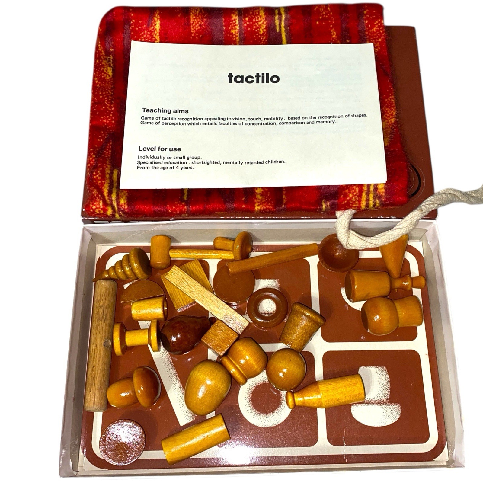Vintage 1970s Tactilo Fernand Nathan Tactile Recognition Game France Complete