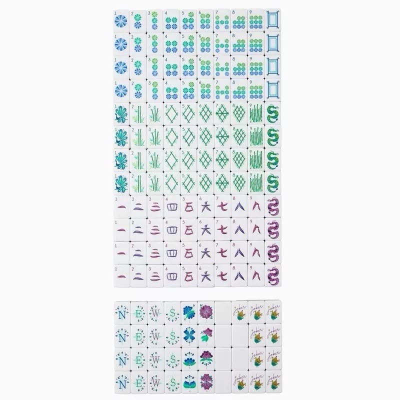 Lagoon Inspired 4-Layer American Mahjong Tiles