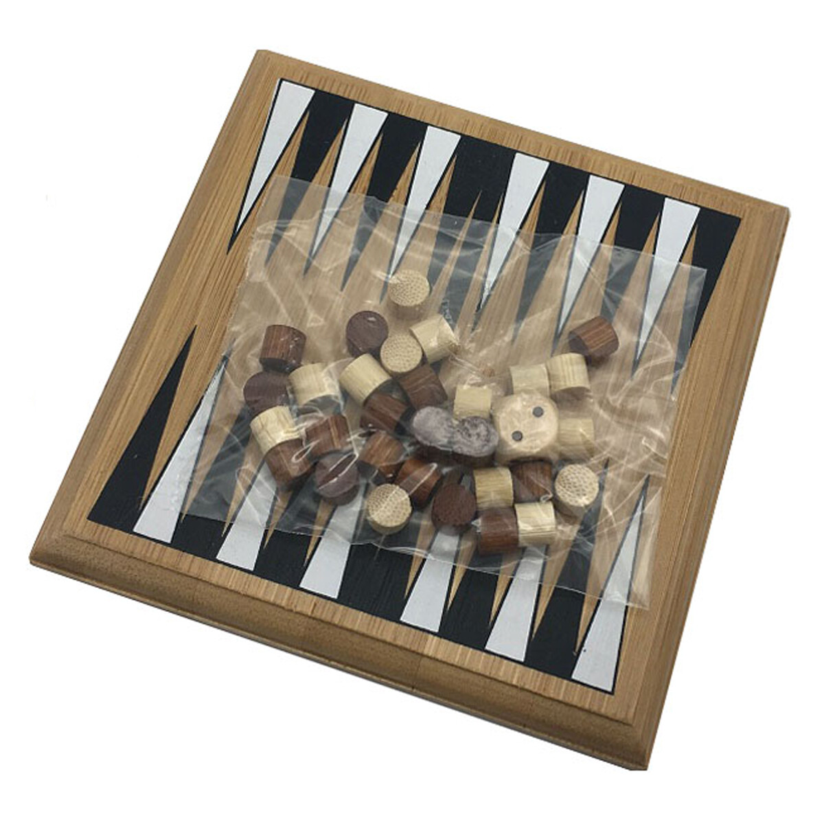 Zummy Bamboo Natural Wooden Backgammon Game Puzzle – Travel Size