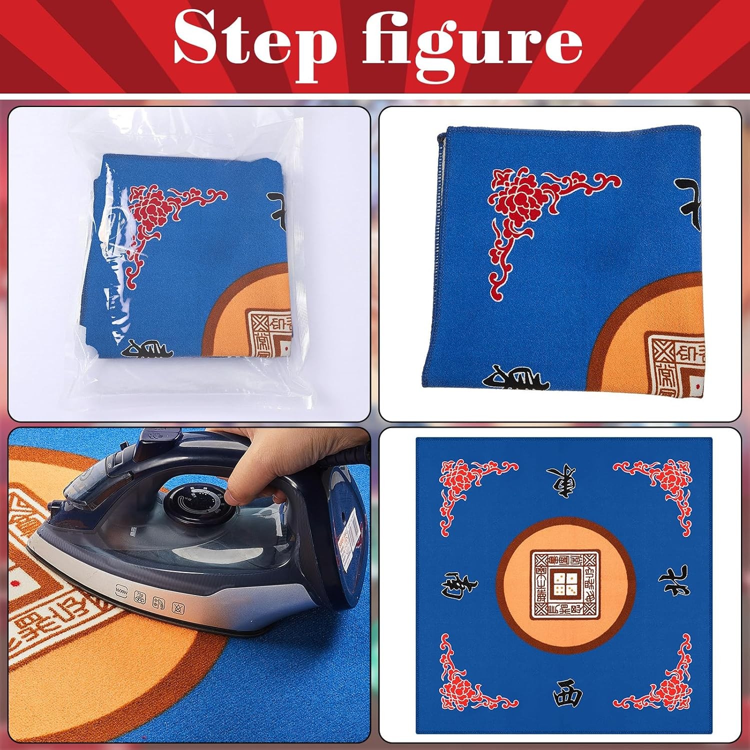 Mahjong Non Slip Noise Reduction Gaming Table Mat Cover for Mahjong Tiles Games