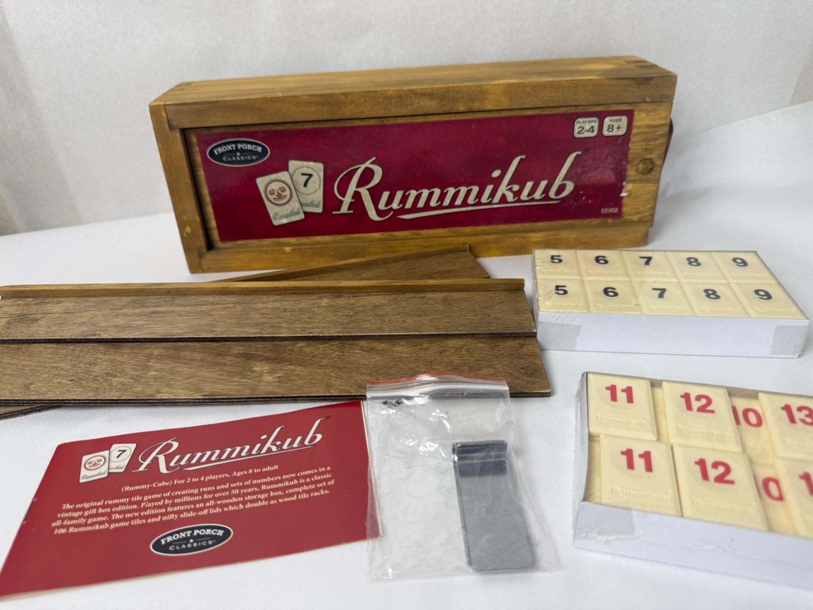 Front Porch Classics Rummikub Vintage Edition in All-Wood Storage Case READ