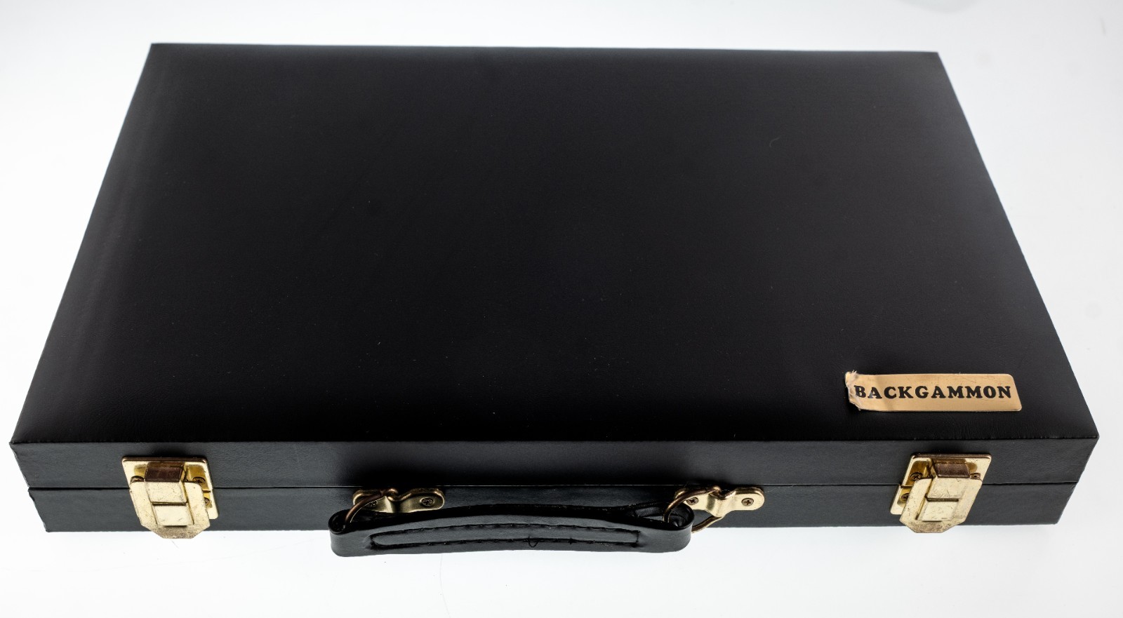 WE Games Backgammon Briefcase Set 204115 2007 Black Red Grey 14.5″ Used Complete