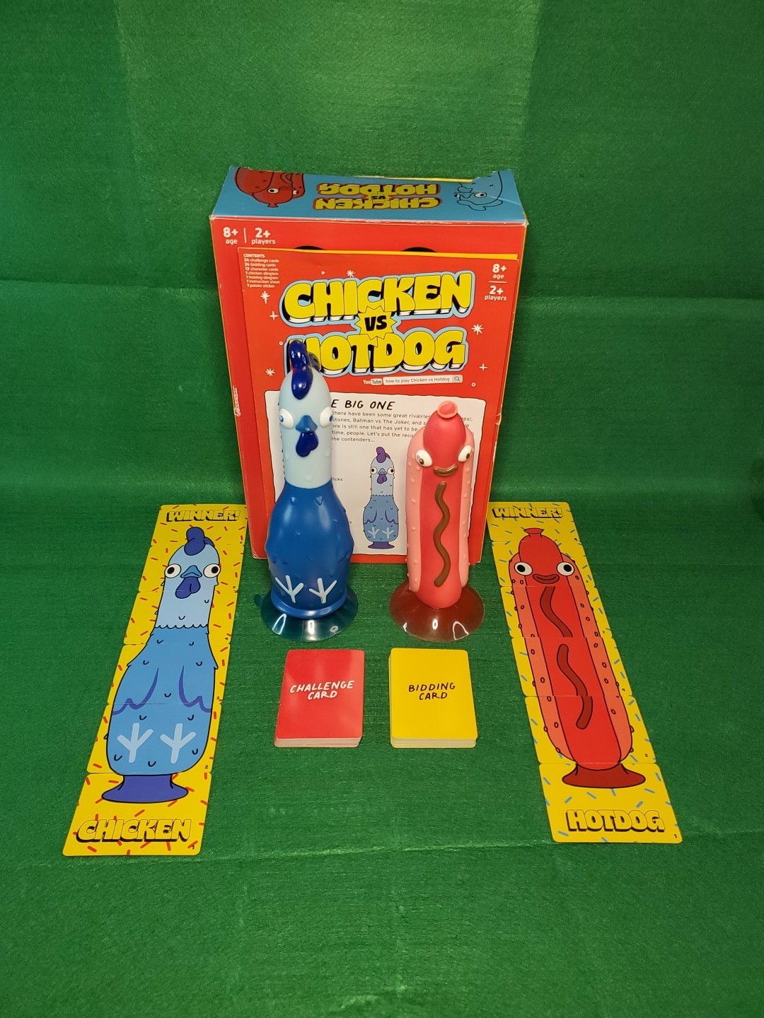 Big Potato Chicken vs Hotdog Action Party Game Used 8+ 2 Players Flip Stick READ
