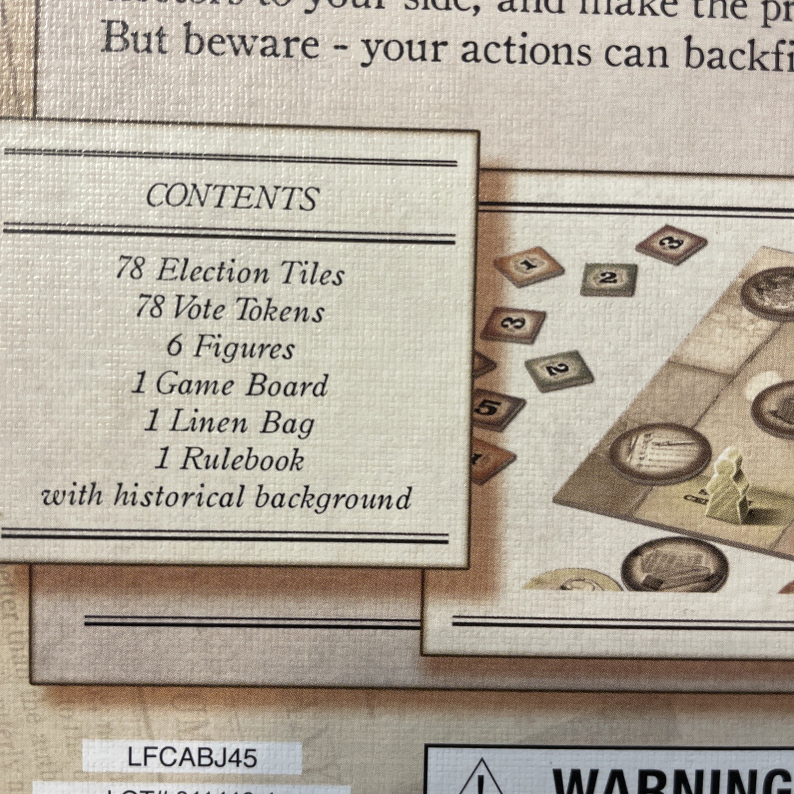 Revolution of 1828 Board Game, Renegade Game Studios History All Pieces Counted