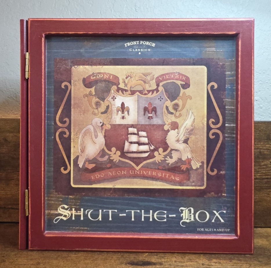 Shut the Box Board Game Front Porch Classics Bookshelf Edition Wood Complete