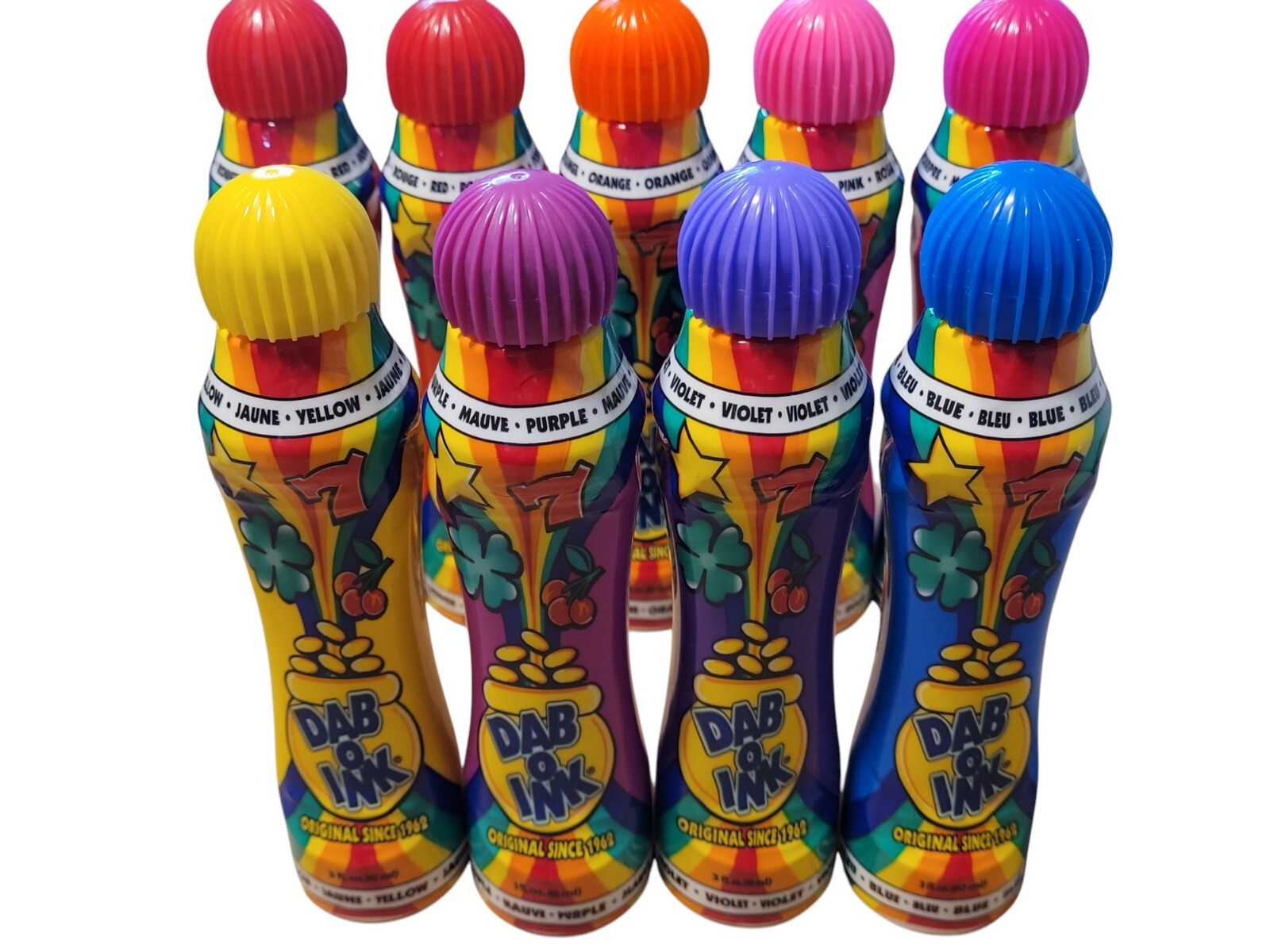 9X DAB O INK BINGO Daubers Dabbers 3oz. Bottles Mixed Colors