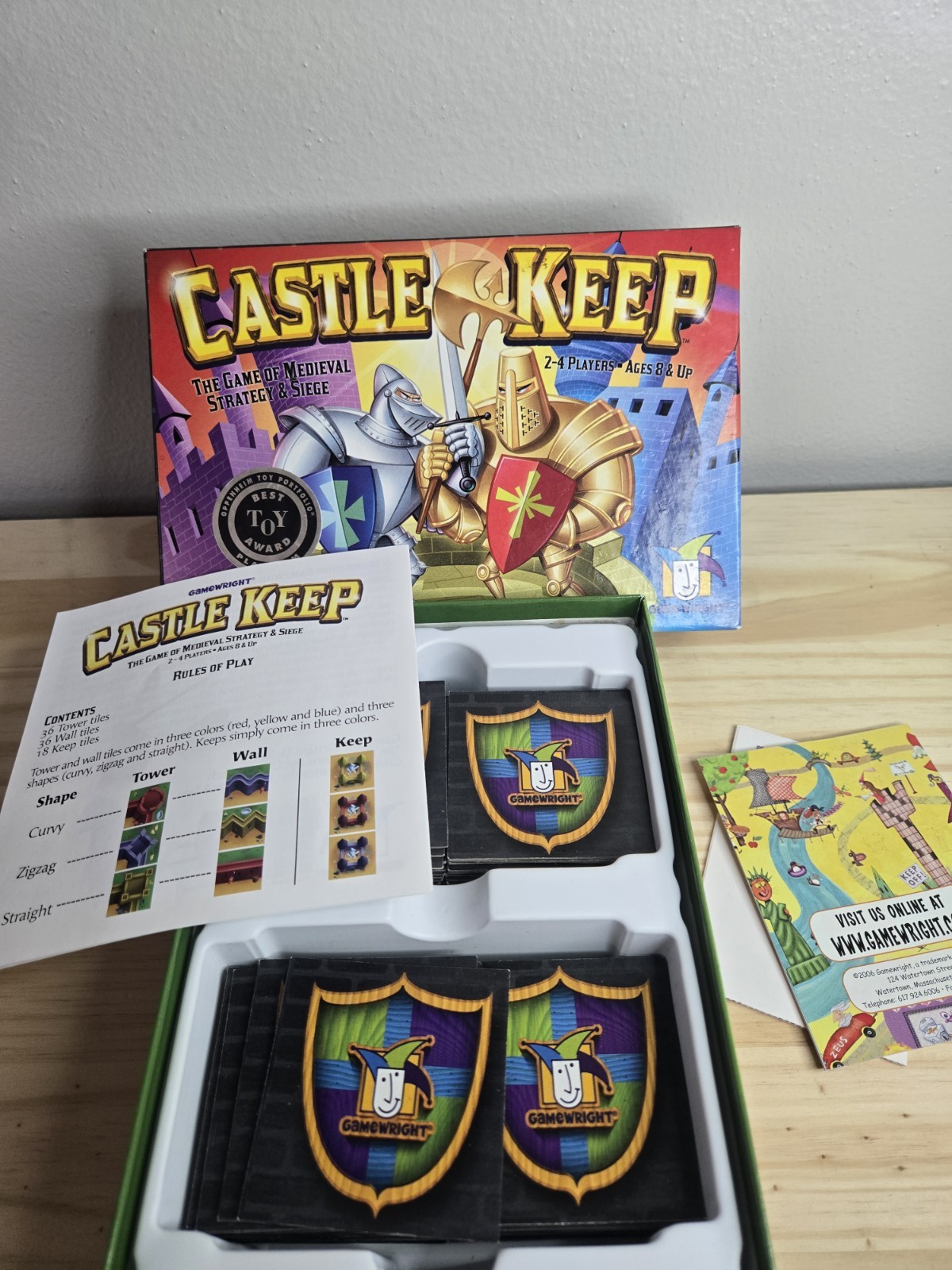 Castle Keep Board Game Abstract Strategy 2 Player Vintage COMPLETE
