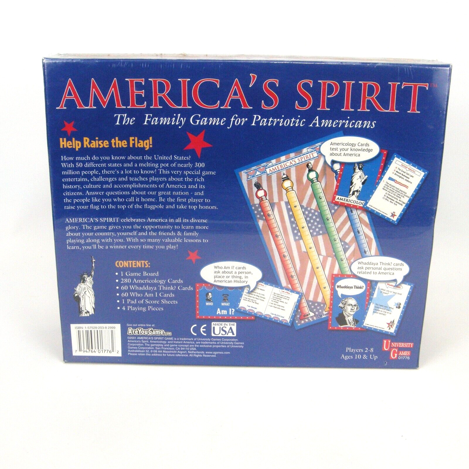 America’s Spirit The Family Game For Patriotic Americans 2001 University Games