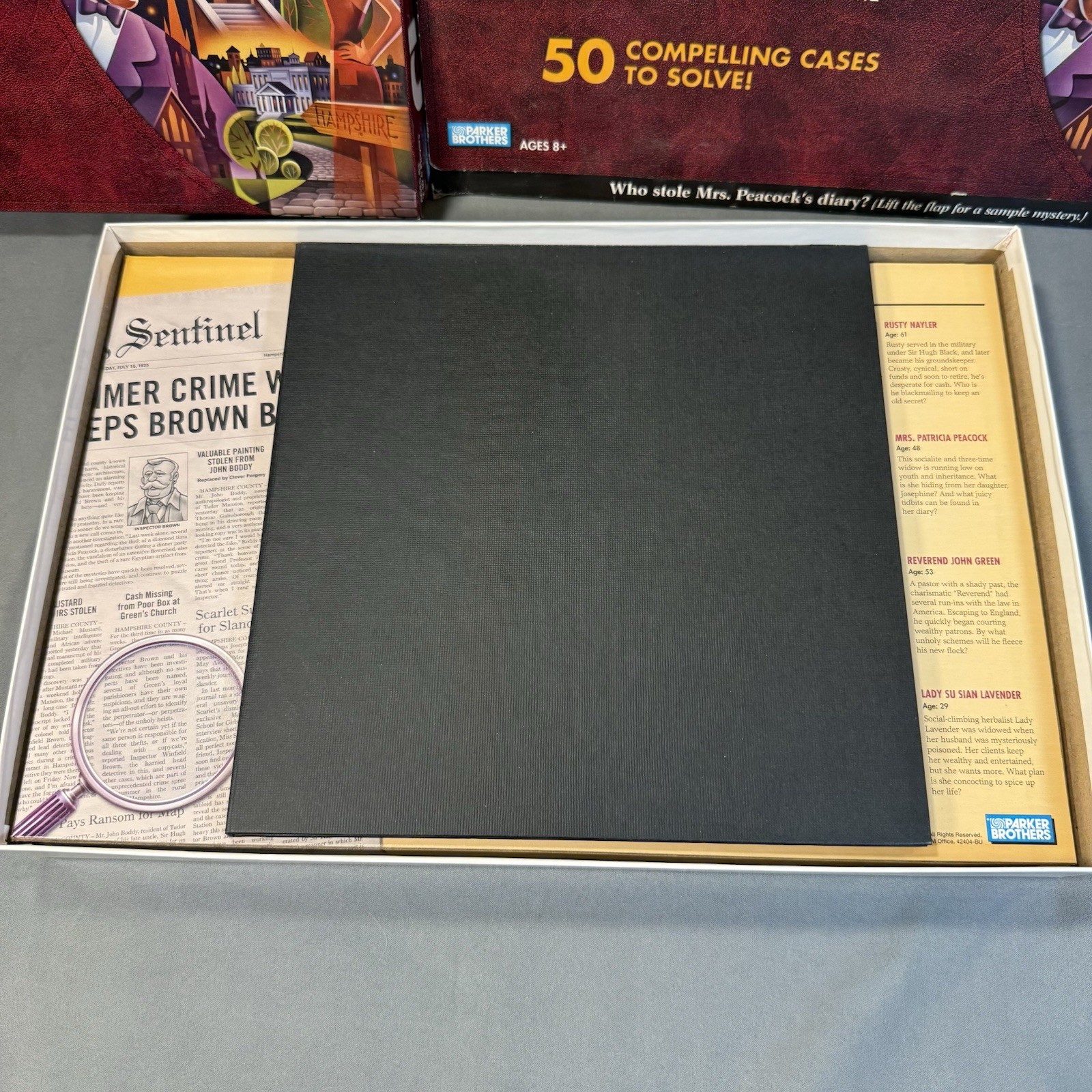 CLUE Mysteries 2005 Parker Brothers Decoding Detective Board Game 100% Complete