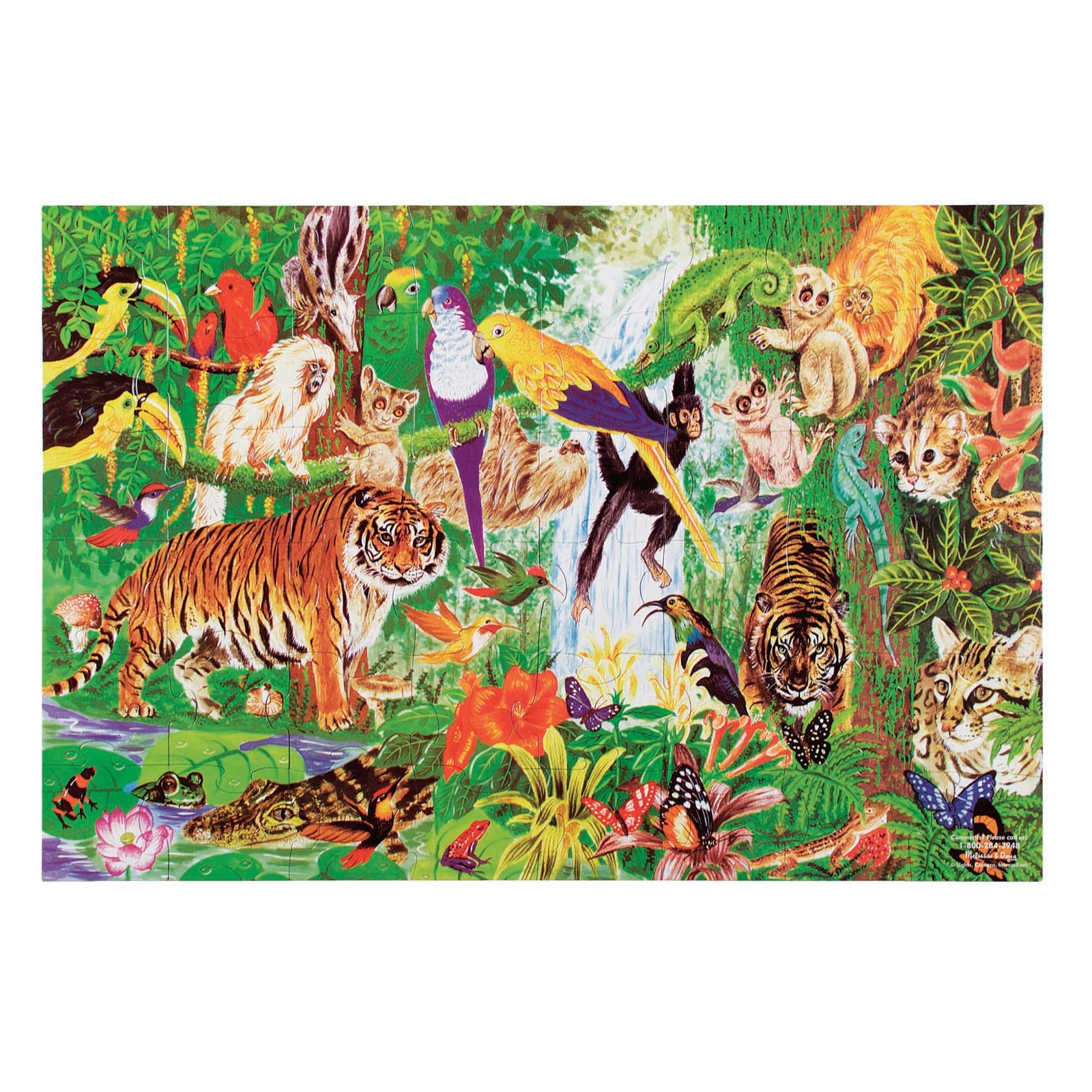 Floor Puzzle 48 Piece Jumbo Jigsaw 2 x 3 Feet Rainforest Kids Melissa Doug