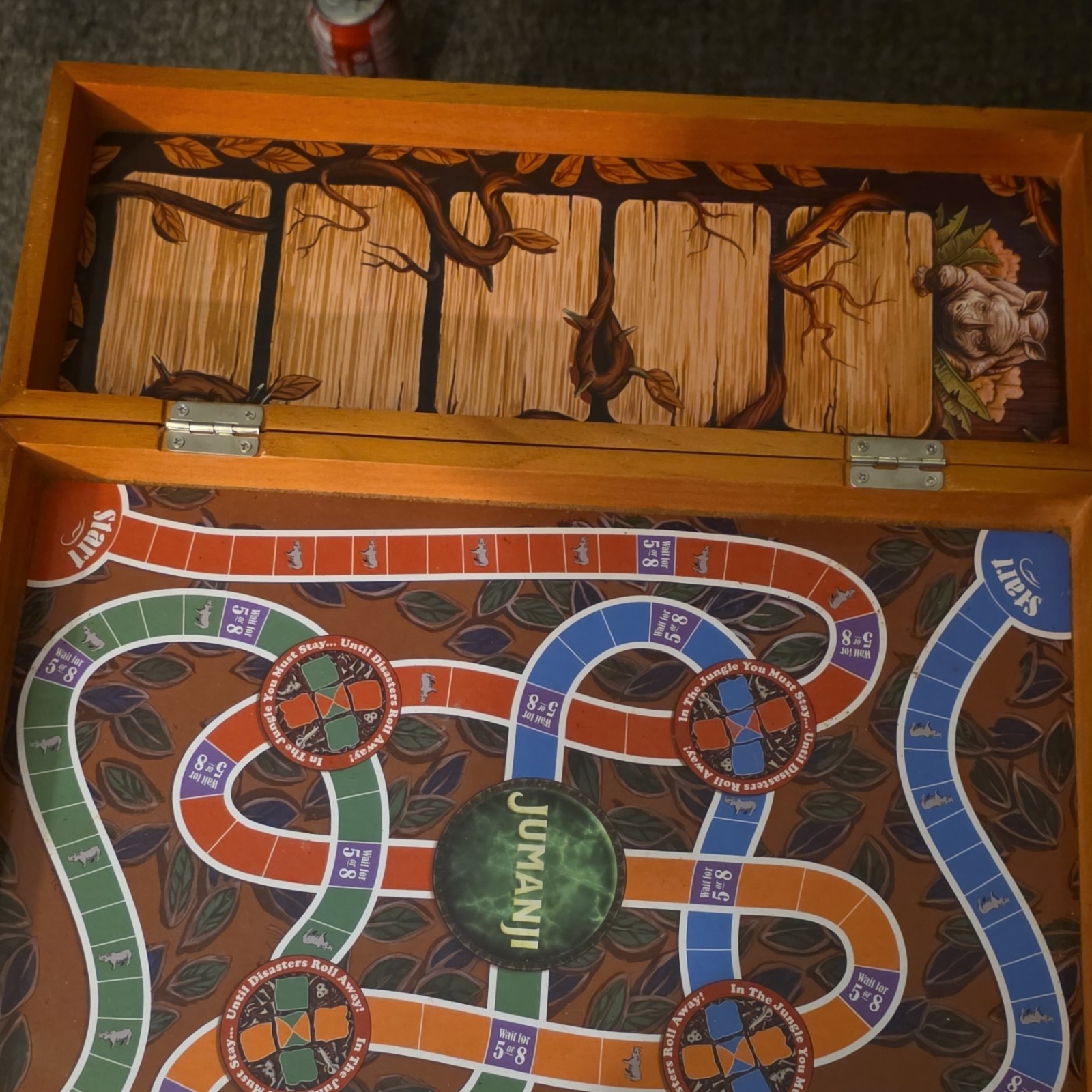 Cardinal Jumanji Adventure Board Game Wooden Box Complete, 2+ Players, Age 8+