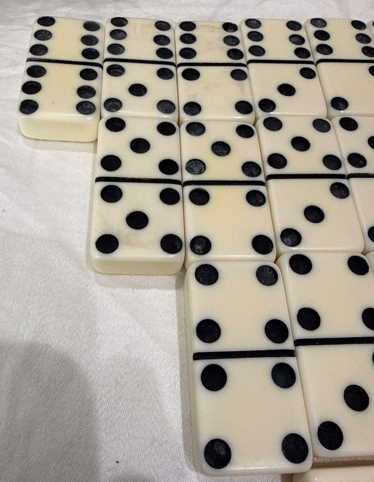 Vintage Puremco No. 716 Marblelike Extra Thick Dominoes Black & White * Free S/H