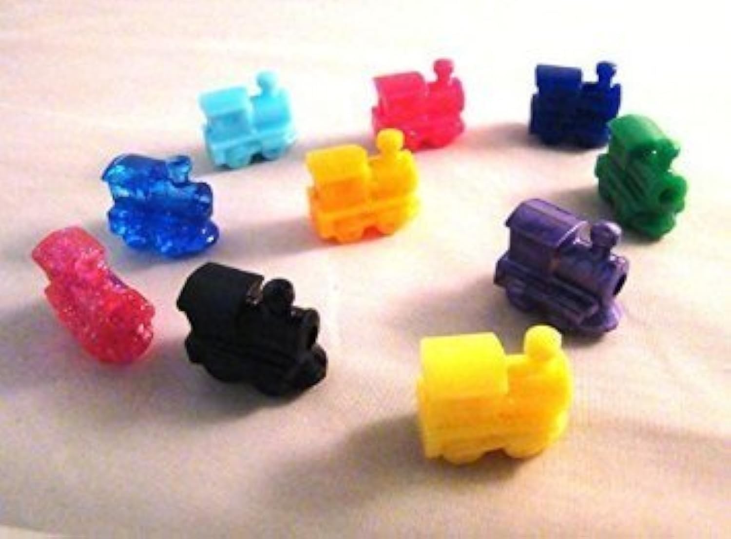 10 Assorted Color Train Markers for Mexican Train Dominoes 4.8 Inch Game Pieces