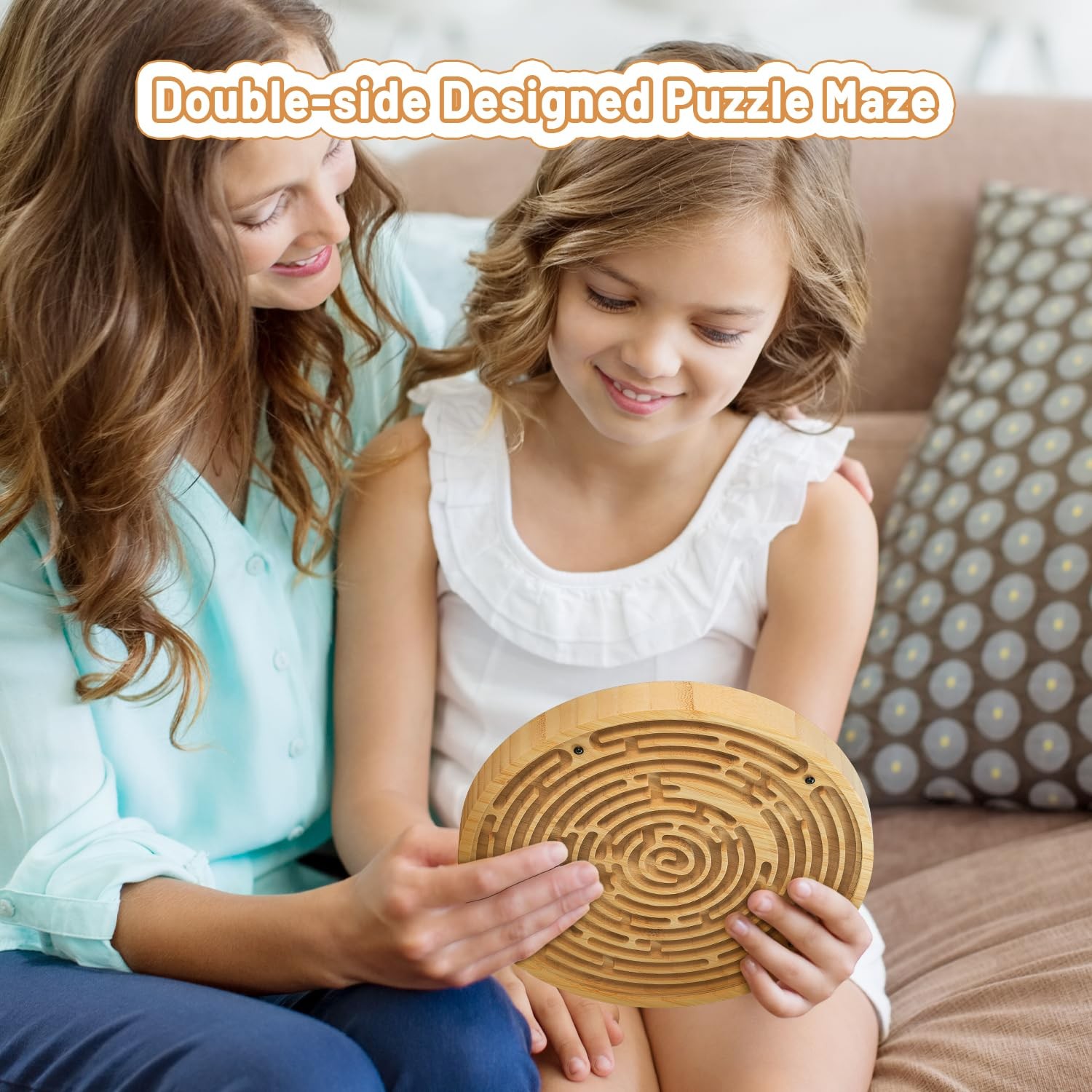 Wooden Labyrinth Board Game with Two Versions of Upgraded Circular Marble Maz…
