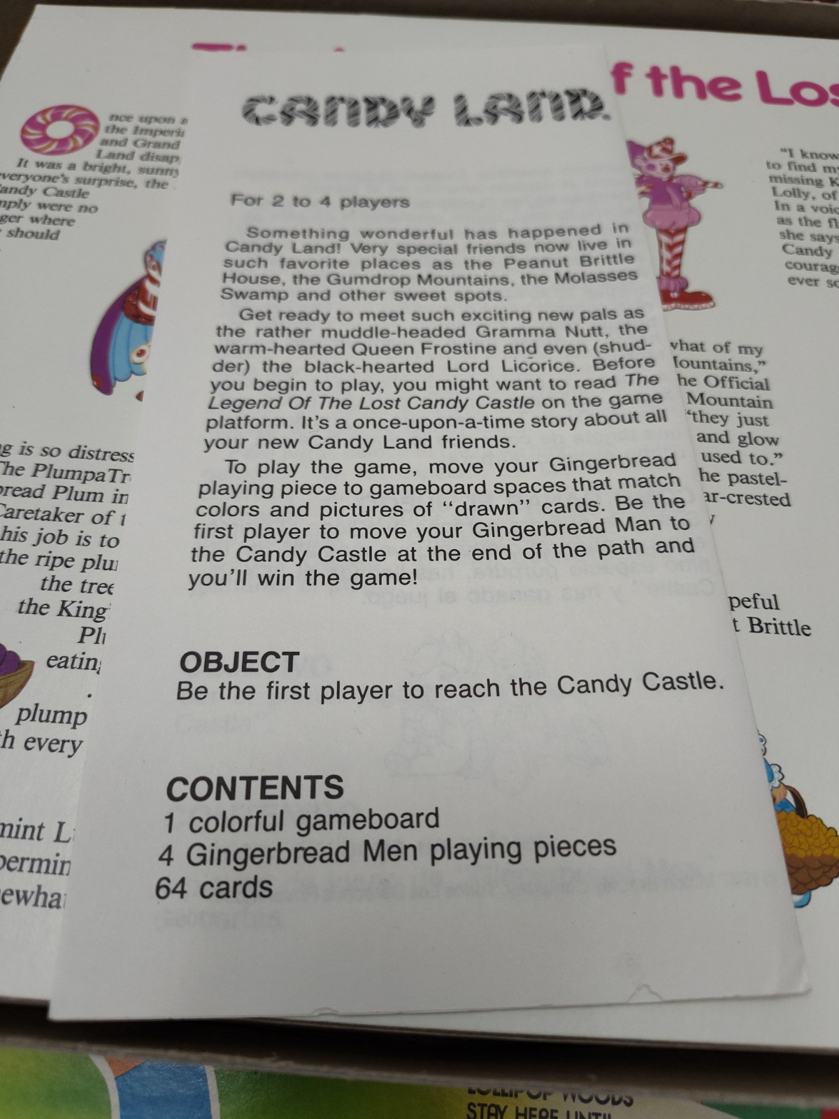 Milton Bradley Candy Land Board Game 1984 Candy Theme 2+ Players Ages 3-6 Read