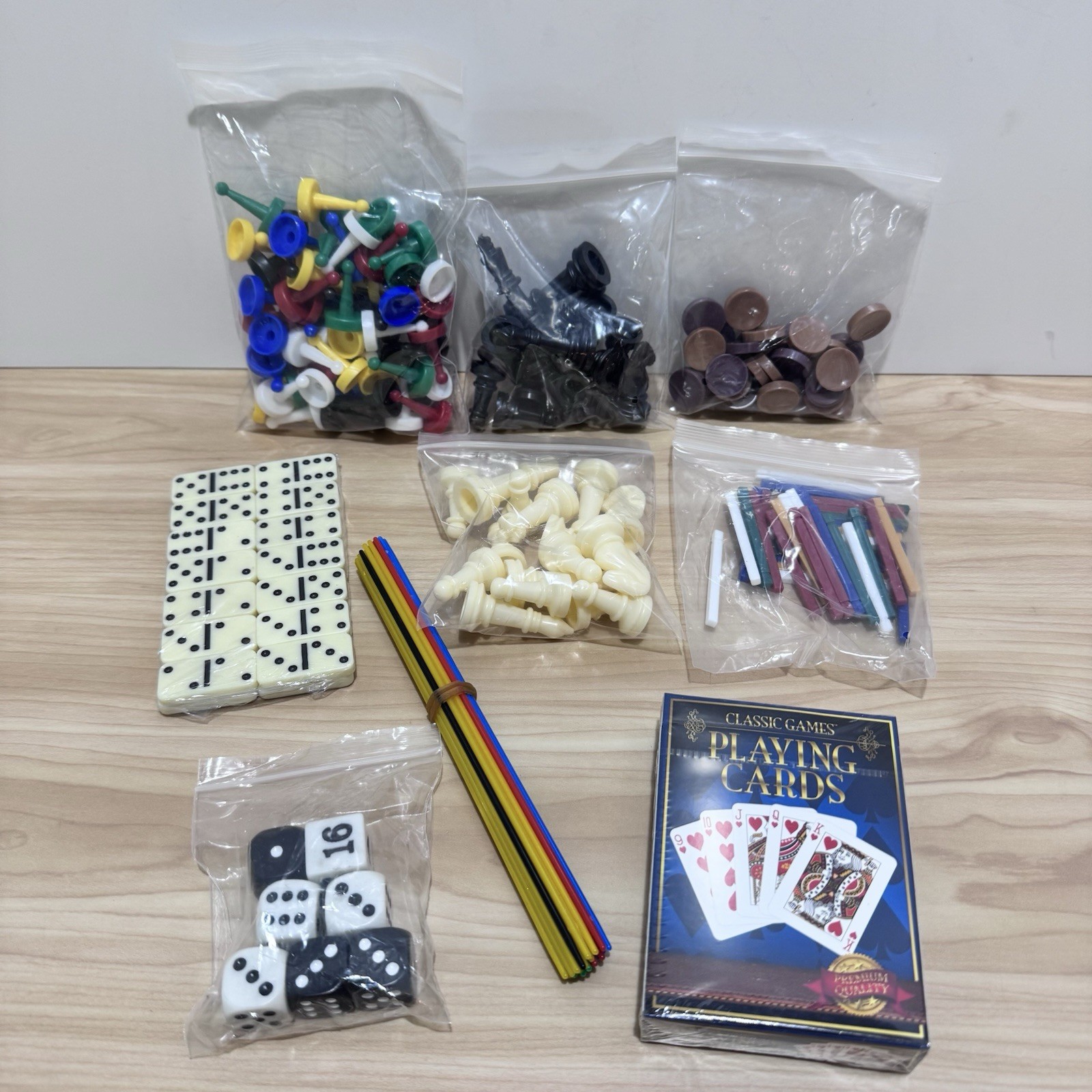 Classic Games 365 Game Set Board Games, Cards Dice, Double Sided Boards Open Box