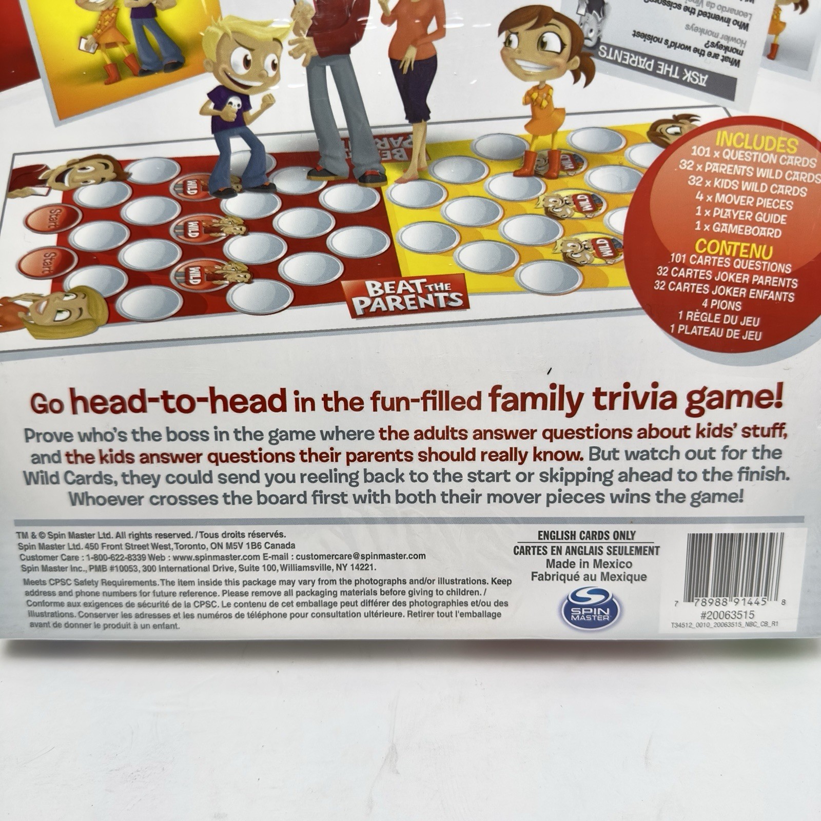 Sealed BEAT THE PARENTS Family Trivia Fun Board Game Ages 6+ Kids vs. Grown-Ups!