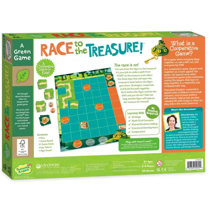 Race To The Treasure Peaceable Kingdom Cooperative Board Game