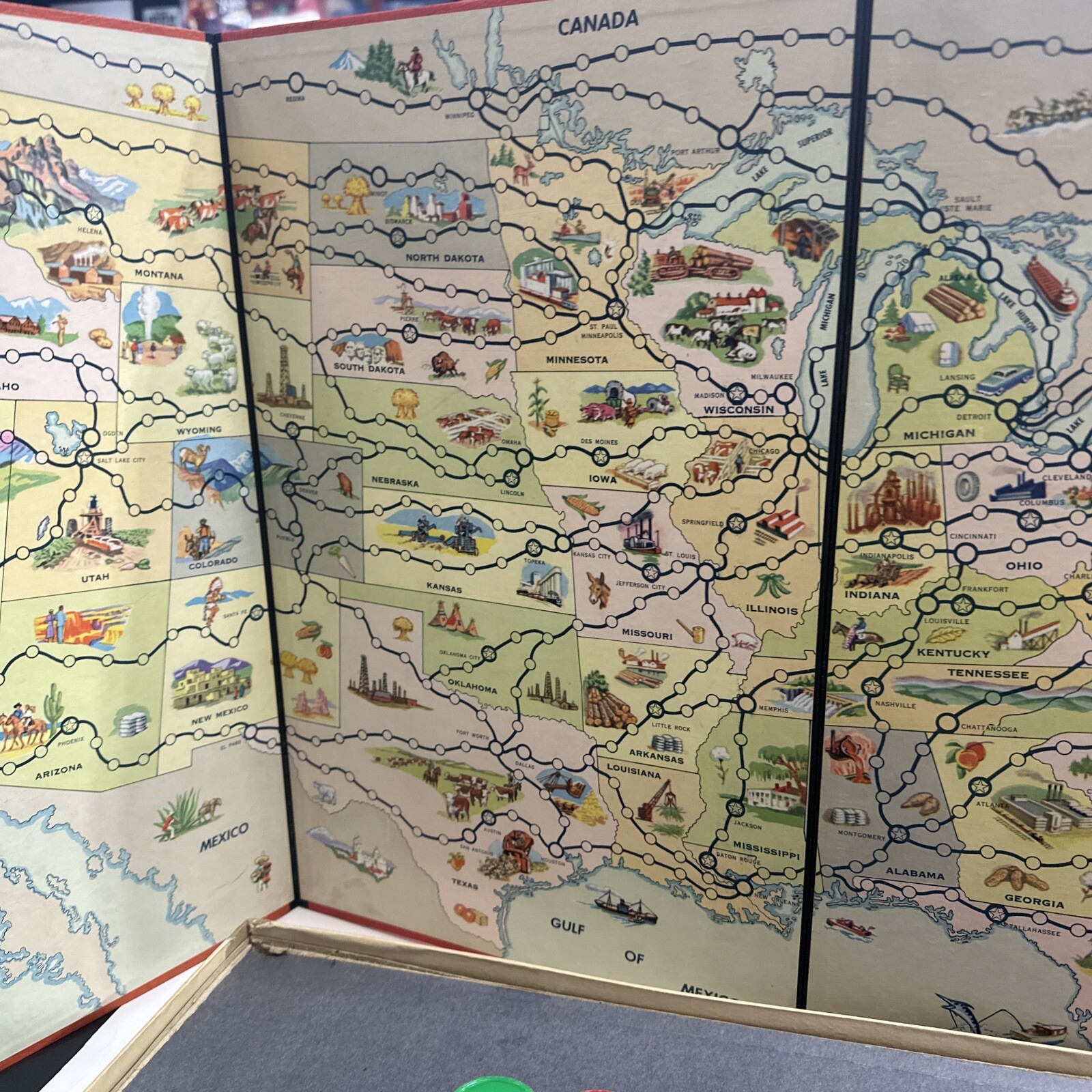 1952 Second Edition Across The Continent Board Game Parker Brothers Complete