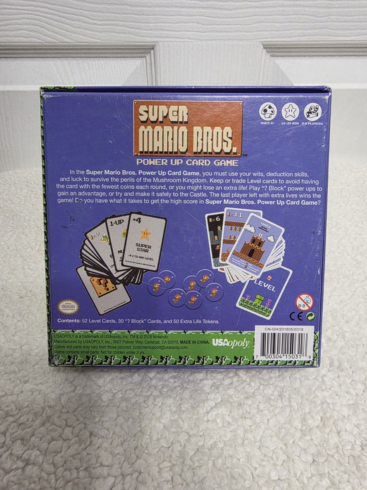 Super Mario Bros. Power Up Card Game, 100% Complete 3-8 players, 2017, Nintendo