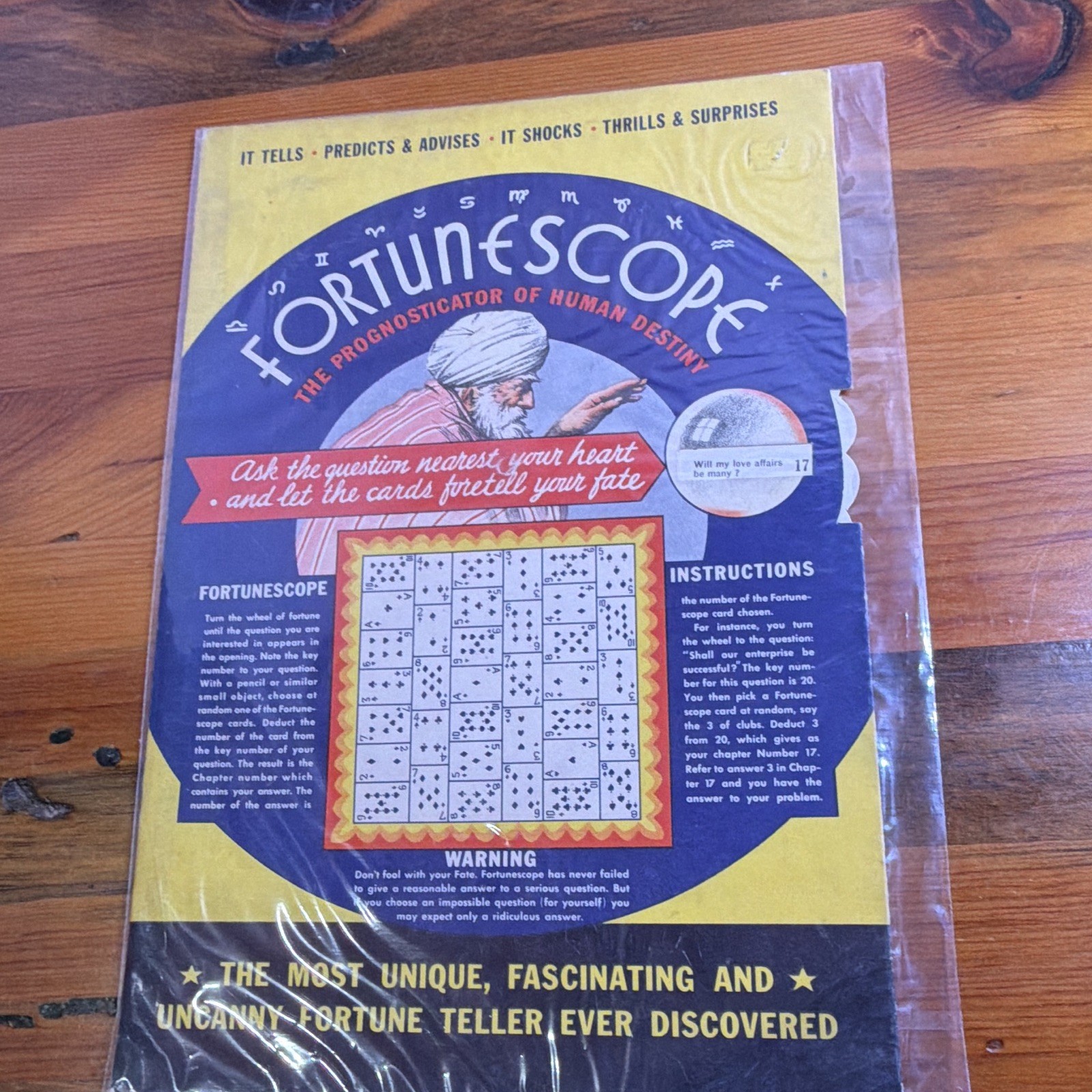 Vintage “Fortunescope” Ephemera Fortune Teller Game Multiple Pages