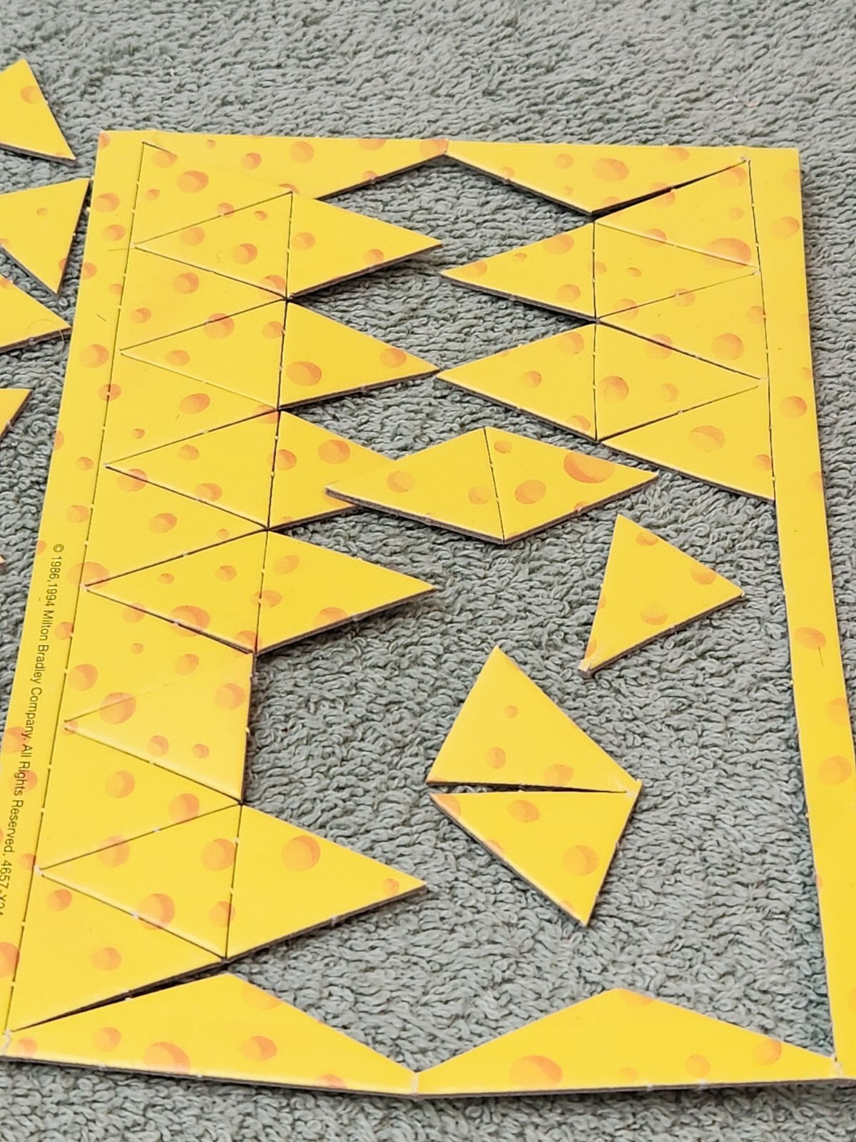 1999 Mouse Trap Game Replacements Pieces. Dice, 4 Mice & Cheese Triangles.