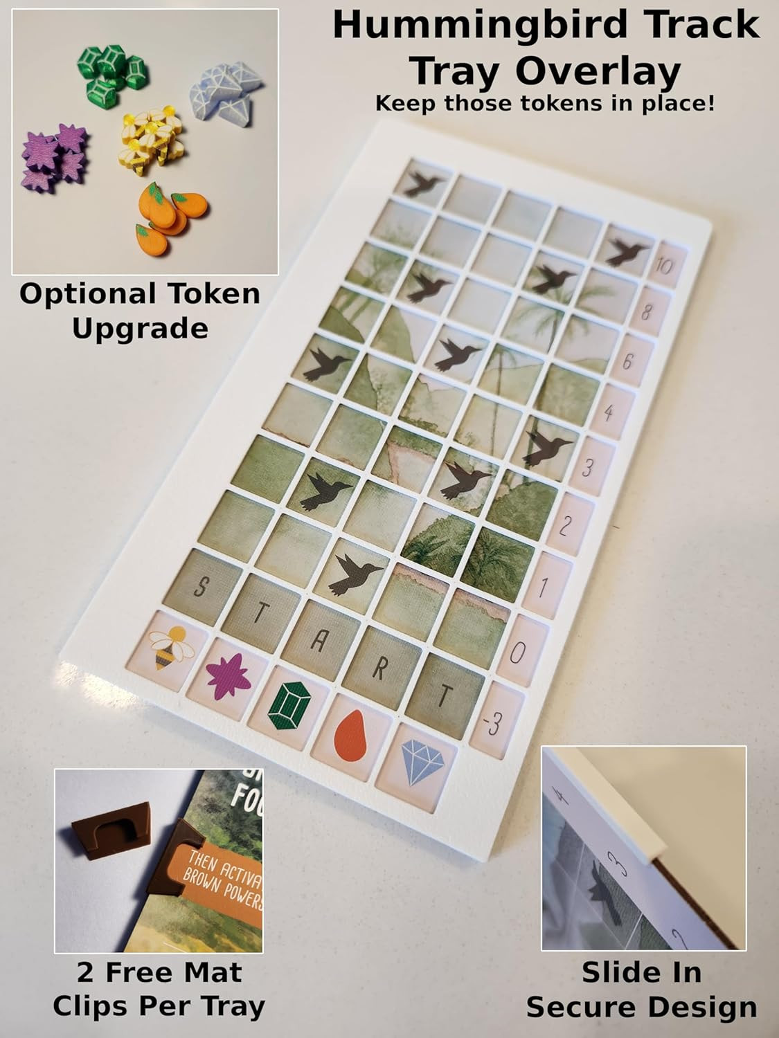 Hummingbird Board Overlays/Trays – Compatible with Wingspan Americas Expansion