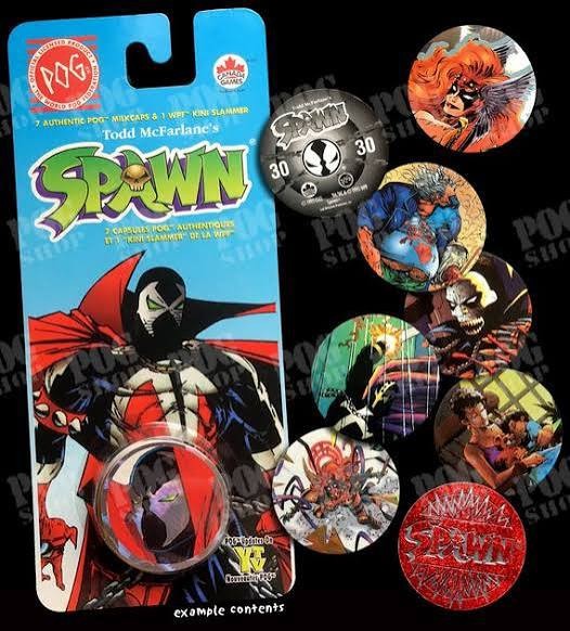 1995 Lot of 13 (Thirteen) Todd McFarlane’s SPAWN POGs – Canada Games