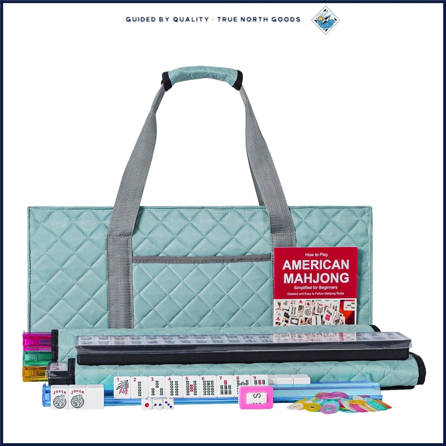Classic American Mahjong Set with Pushers, Racks and 166 Scratch-Resistant Tiles