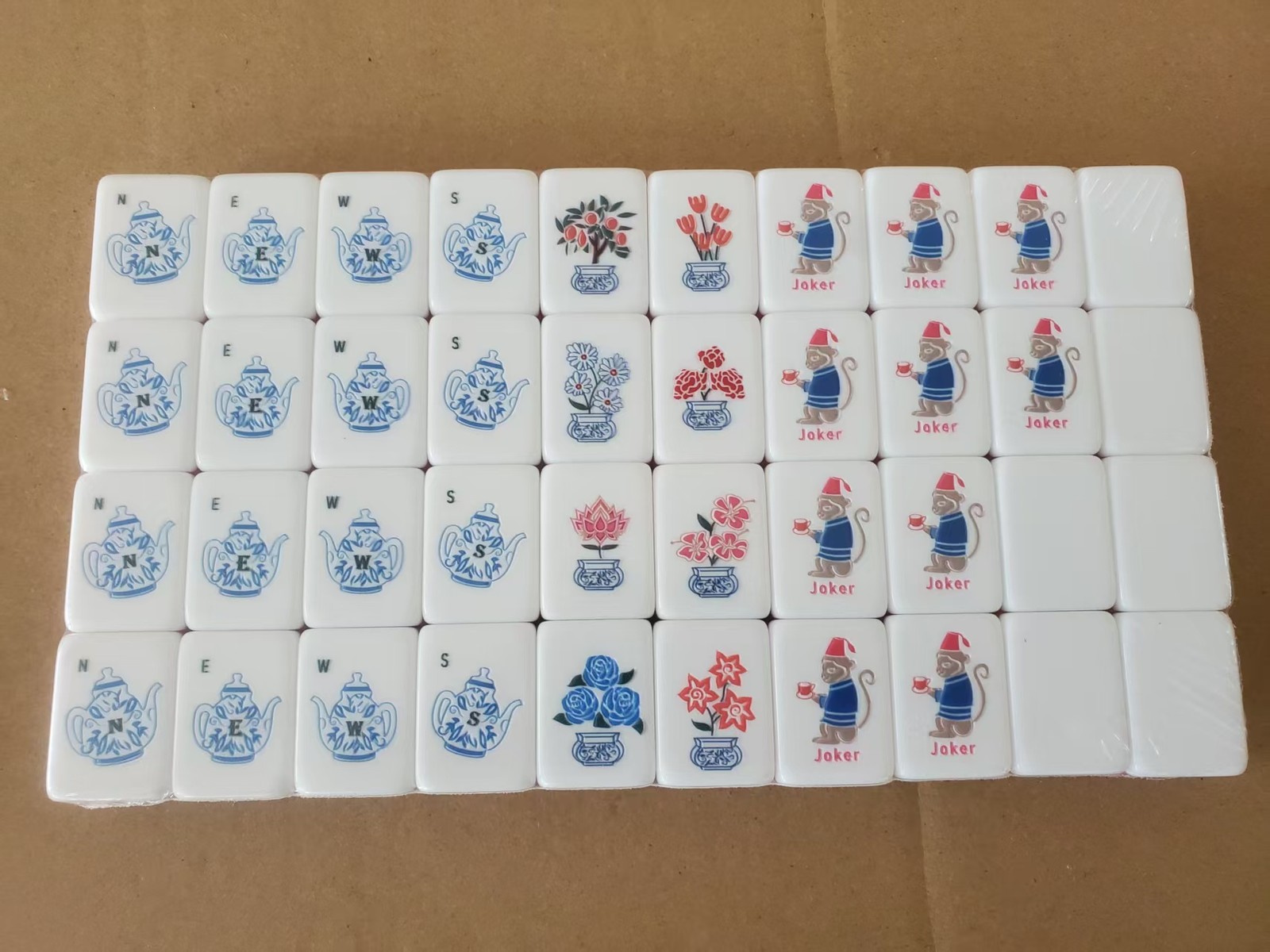 NEW! Vibrant Layered Mahjong Tiles – Full American Set 160Tiles – Dragon Monkey
