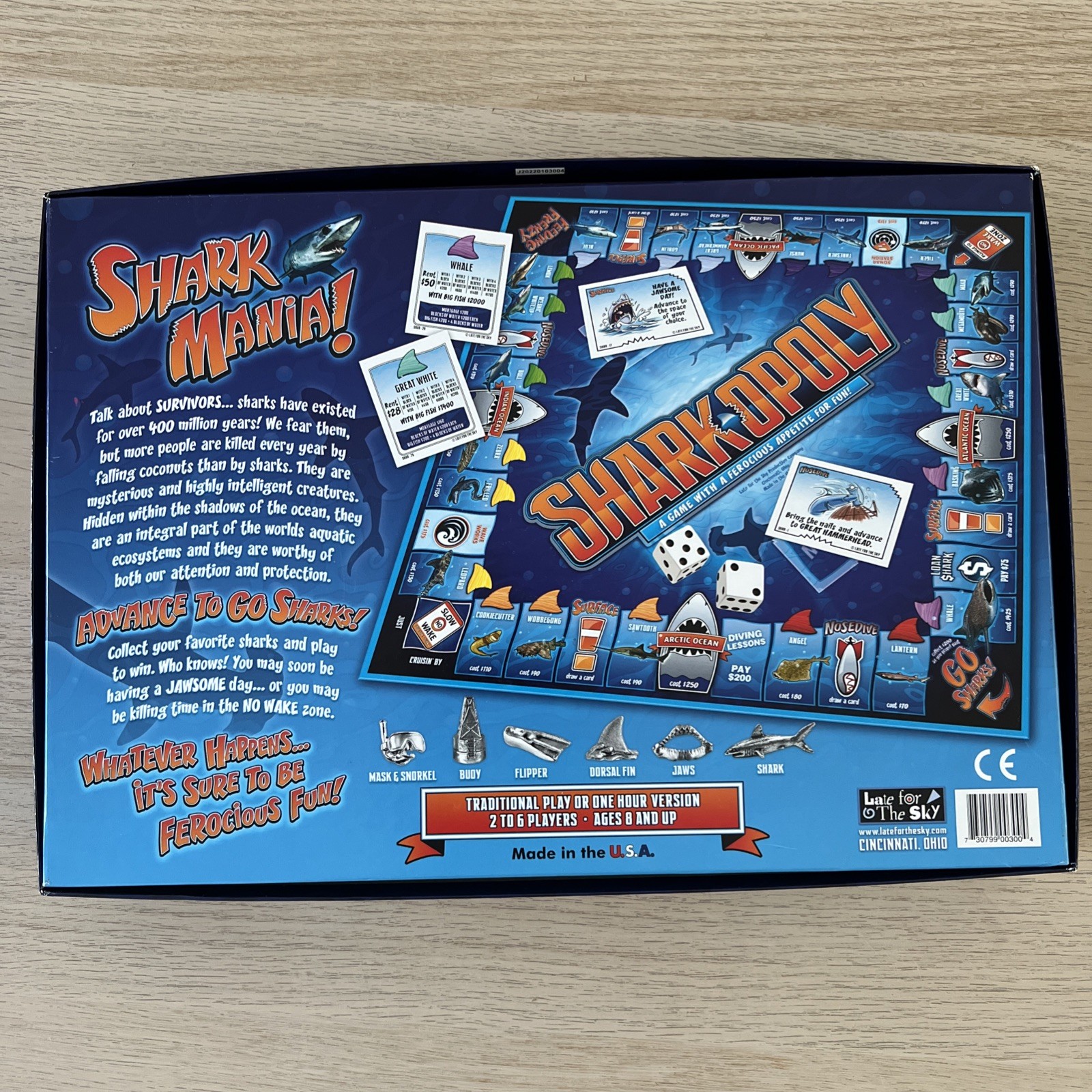 Sharkopoly Board Game Complete Shark Themed Monopoly Style Family Game