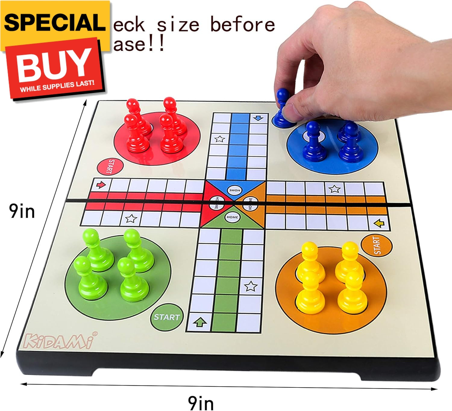Ludo Magnetic Board Game Set, Folding and Light-Weight for Carrying, Gift for Al