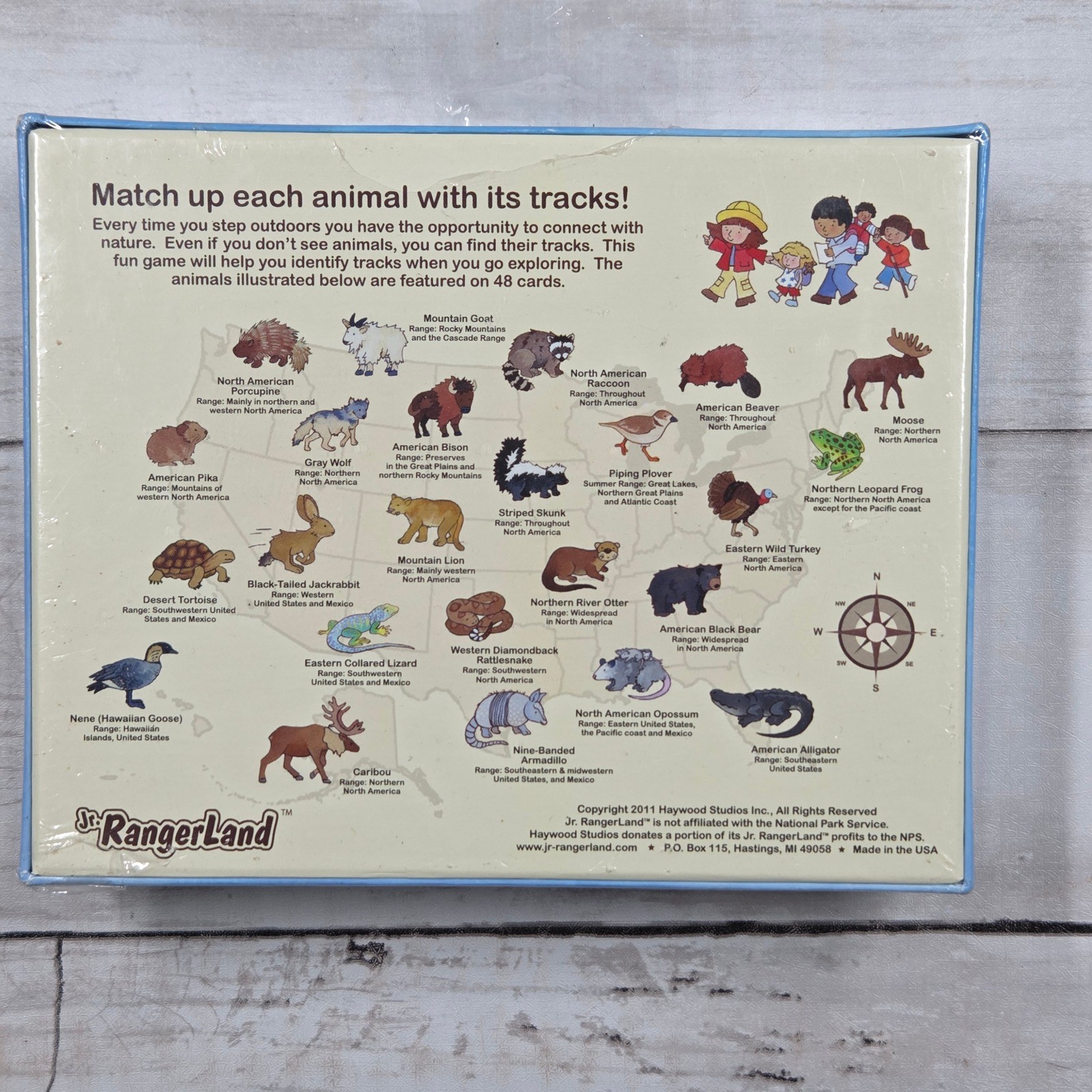 Animal Tracks Matching Game Kids Jr RangerLand North American New