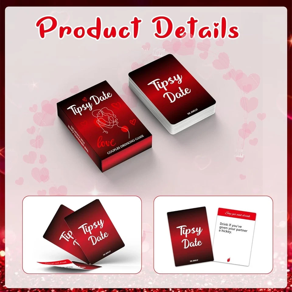 Tipsy Date Couples Games for Adults,Drinking Game for Couples,Drinking Card Game