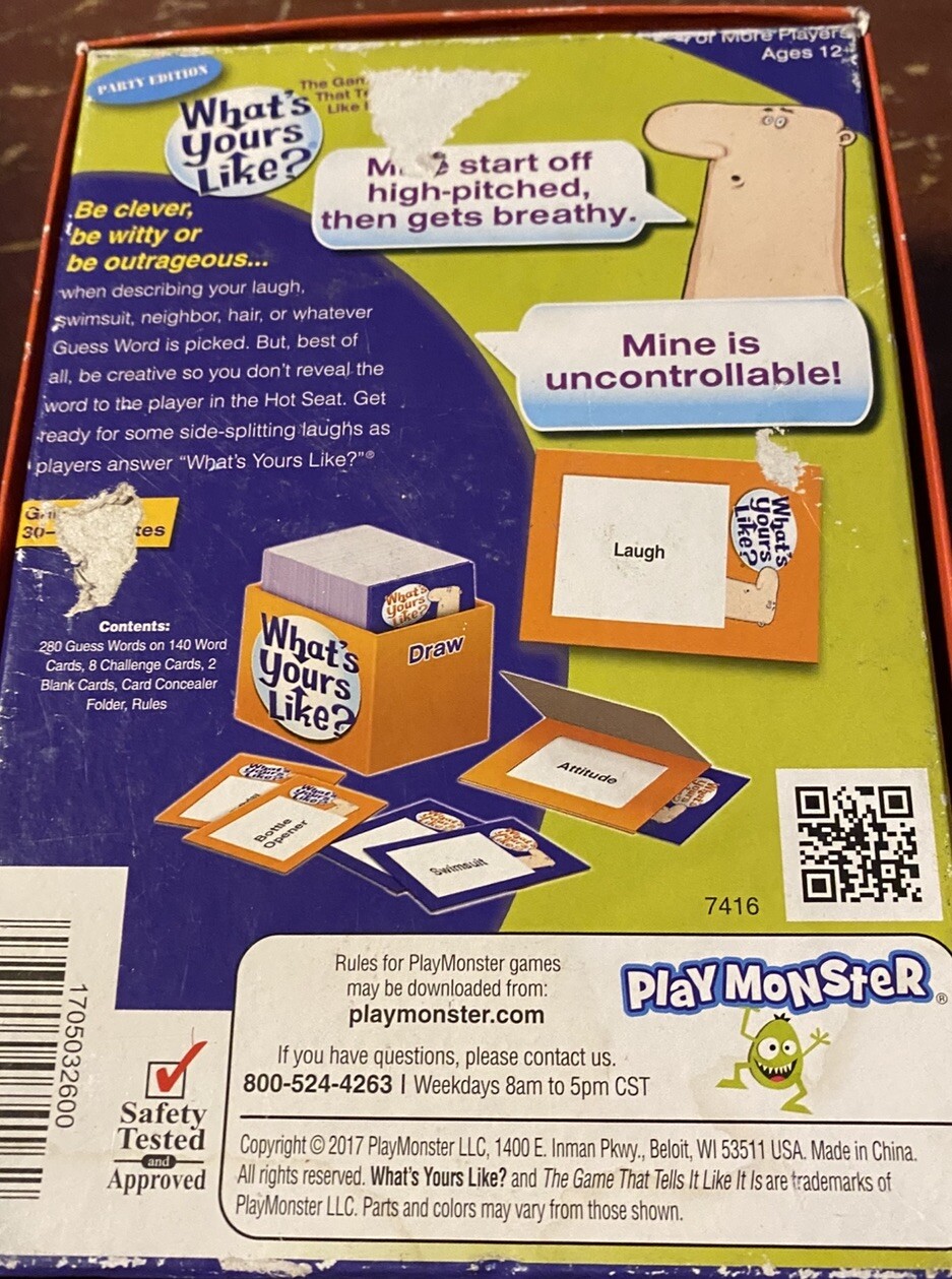 What’s Yours Like? Hilarious Party Edition Game 4+players Ages 12+ PlayMonster