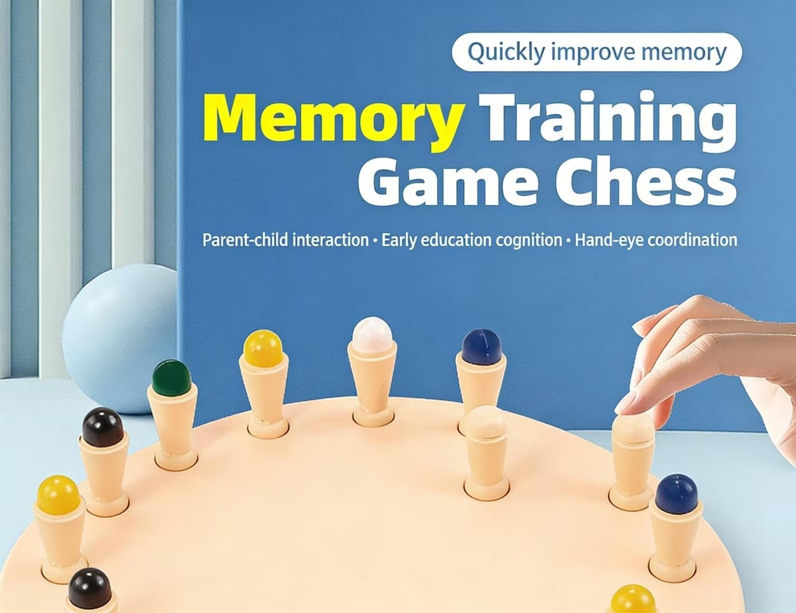 Gowinbaby Memory Chess Matching Game: Family Board Games for Kids and Adults, Mo