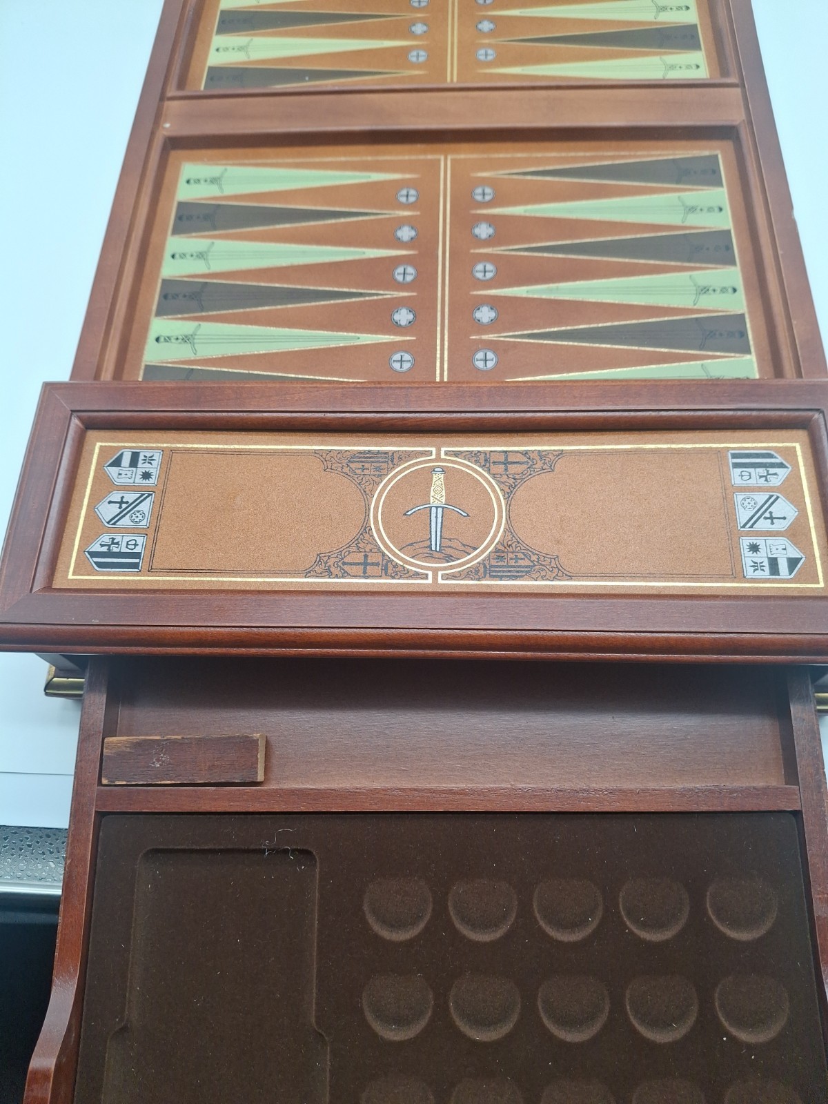 Vintage Franklin Mint Excalibur Backgammon Board 1986 Limited Edition