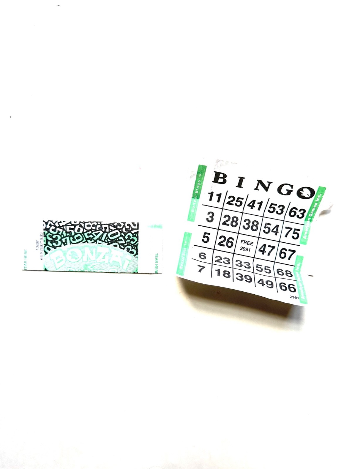 1 on Single Face Bingo Folded/Sealed Paper Cards- Pack of 500-Bonzai Style Green