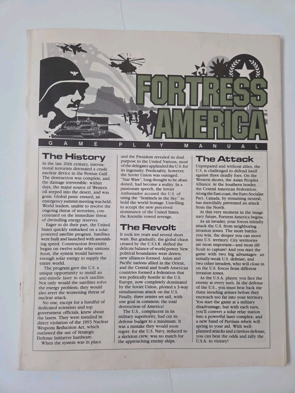 Fortress America United States Under Attack Milton Bradley Vintage 1986