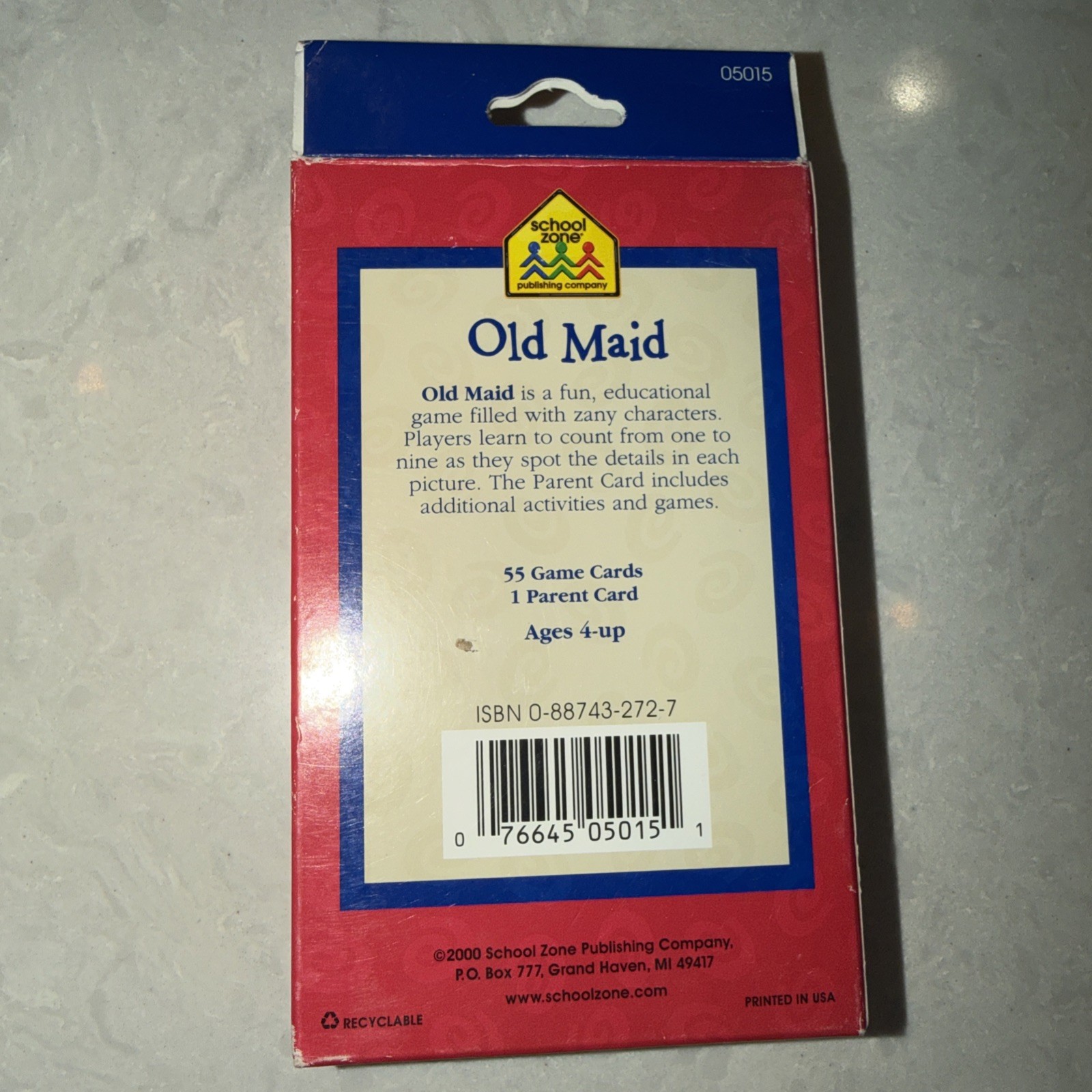 JUMBO OLD MAID Animal Matching Cards Game School Zone 2000