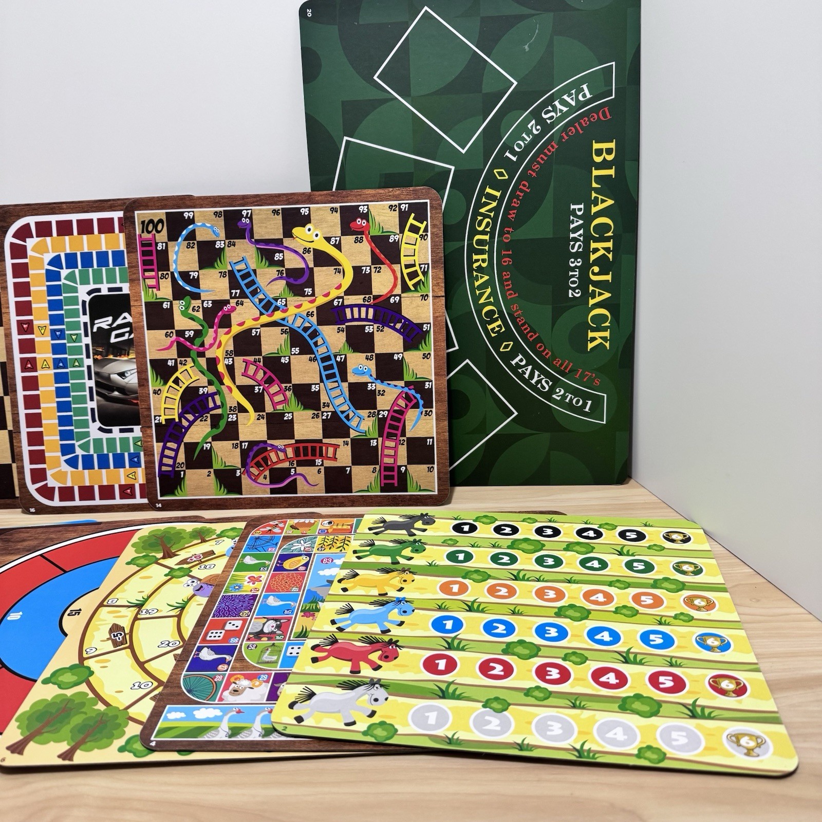 Classic Games 365 Game Set Board Games, Cards Dice, Double Sided Boards Open Box