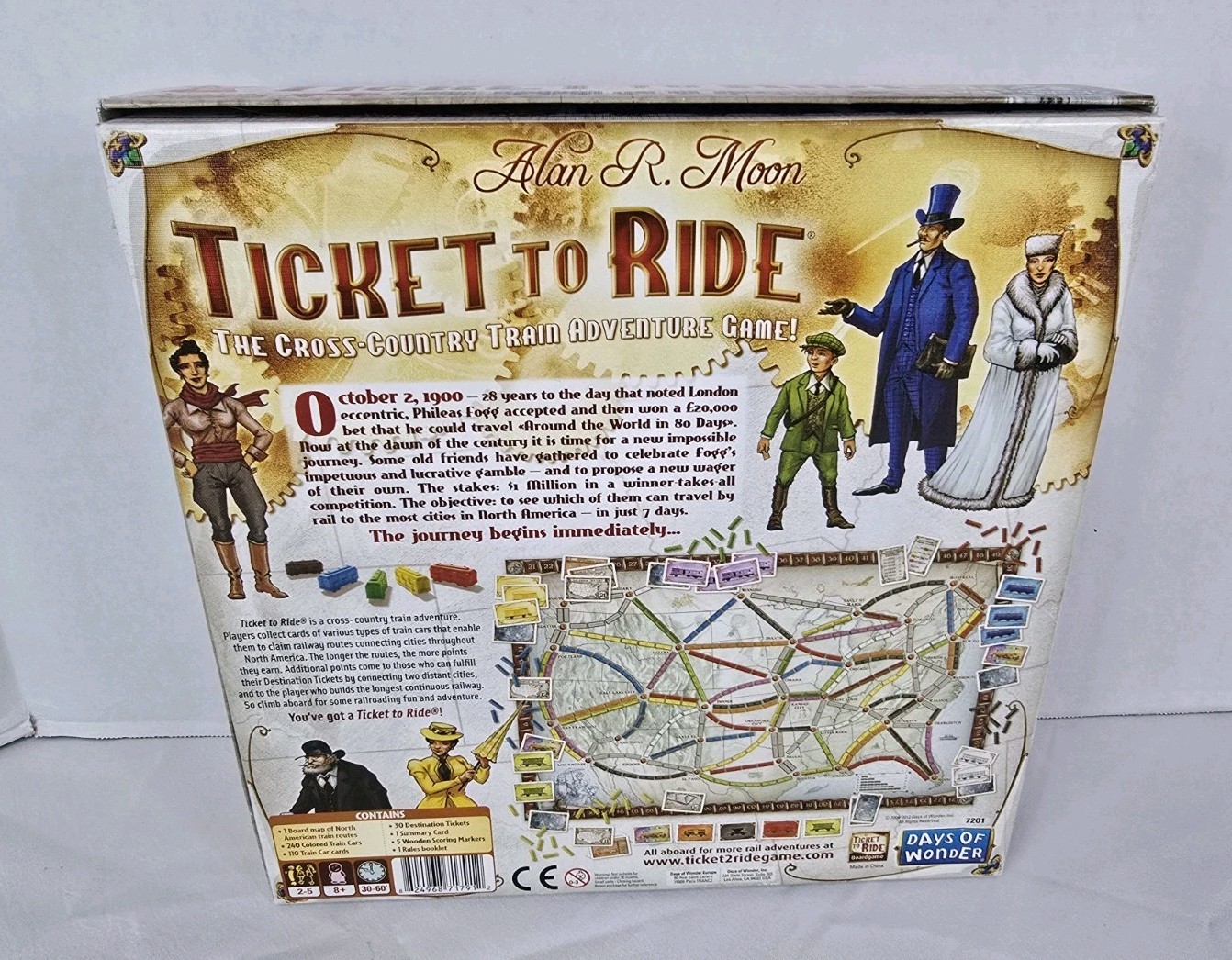 ​Ticket To Ride Board Game Days of Wonder Alan R. Moon Train Adventure COMPLETE