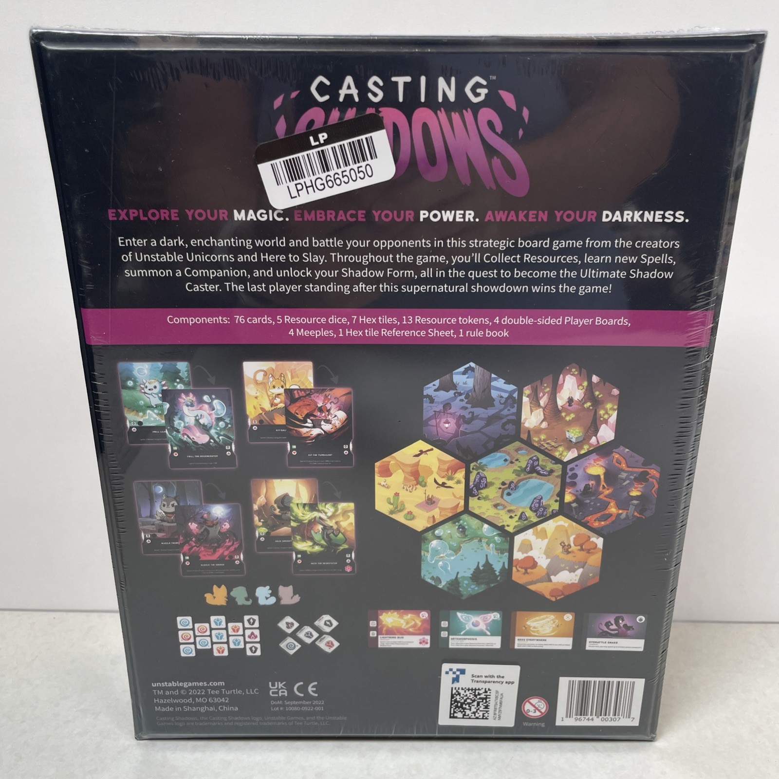 Casting Shadows Base Board Game Strategic Role Play Tee Turtle 2022 Sealed New