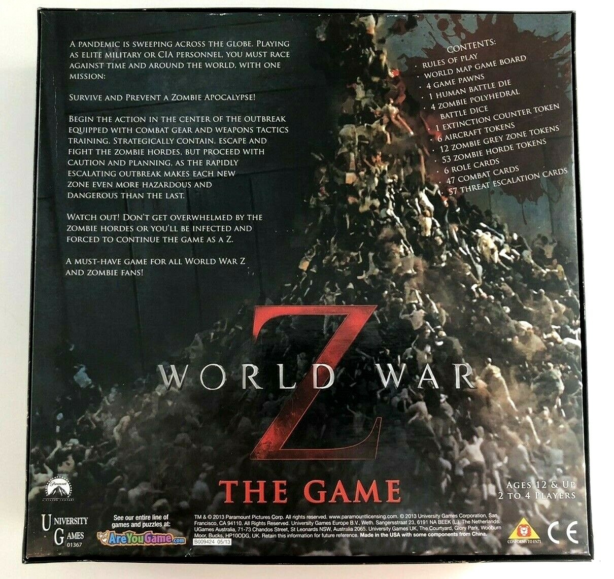 World War Z The Game ~ Family Board Game 2013 University