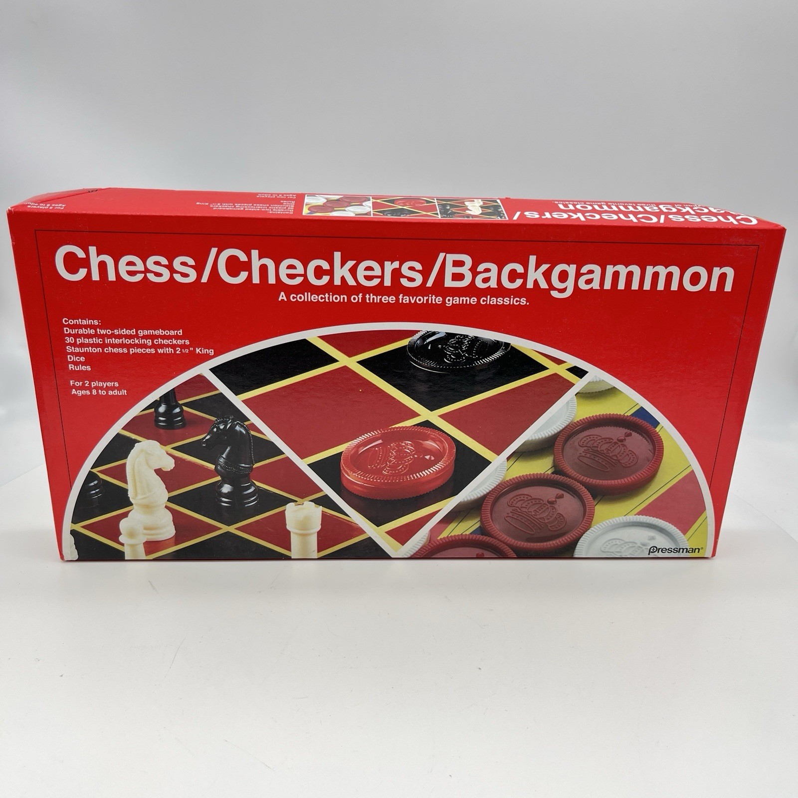 Chess / Checkers / Backgammon – 3 Games in One with Full Size Staunton