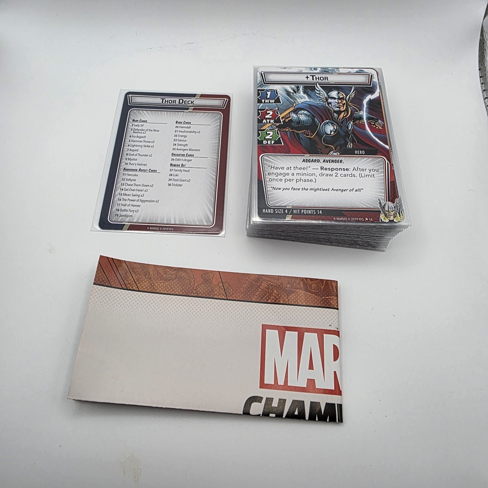 Marvel Champions The Card Game- Thor Hero Pack Complete & Sleeved