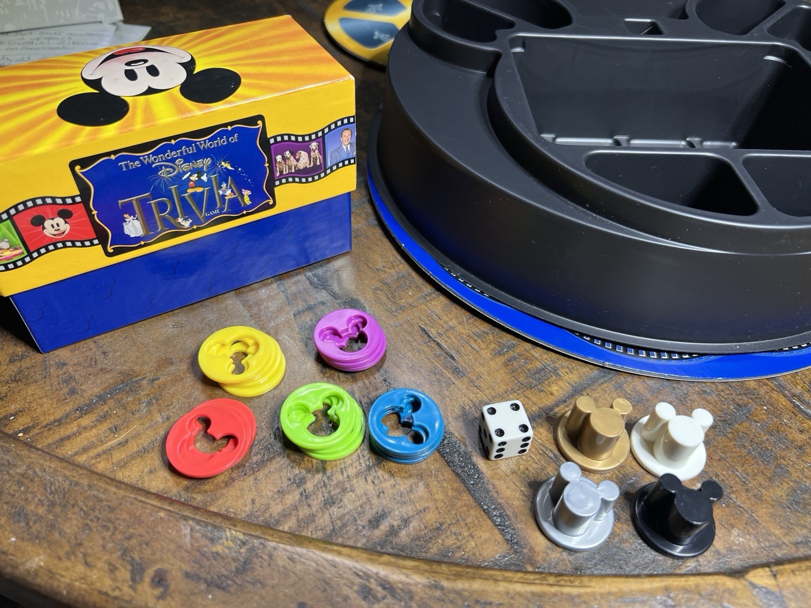 The Wonderful World Of Disney Trivia Board Game Vtg Film Tin Missing Red Token