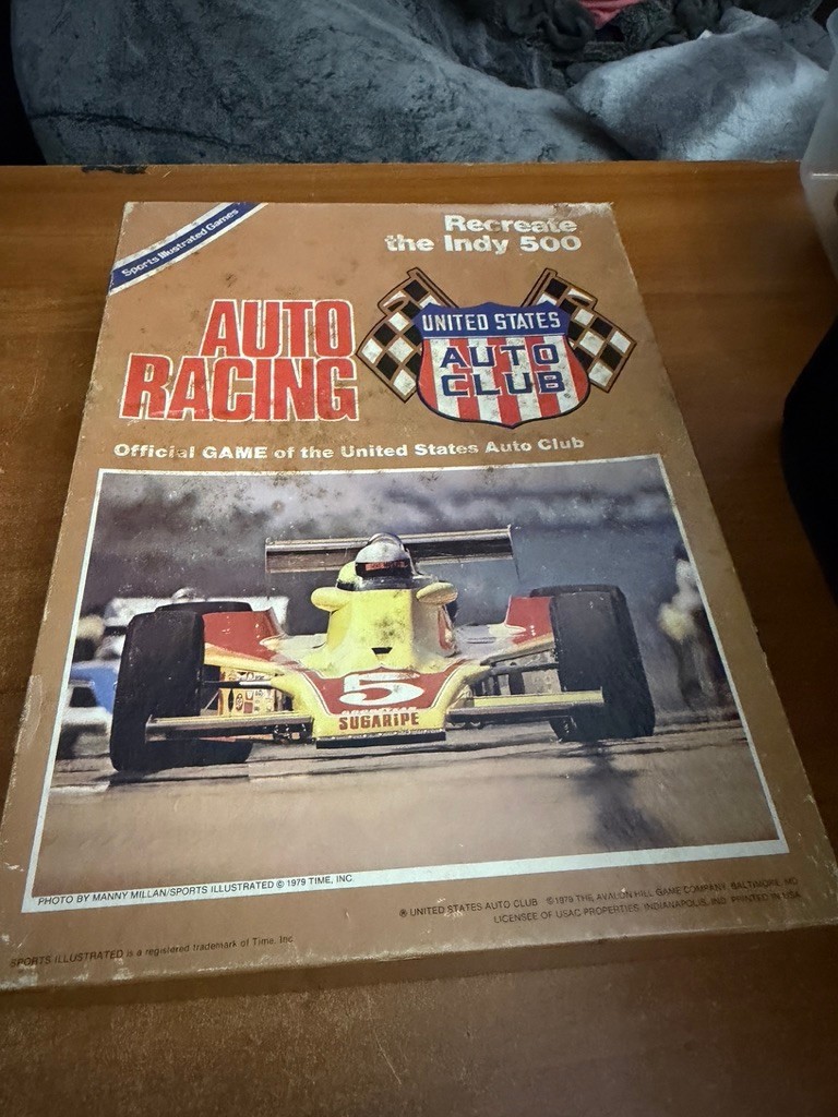 1979 Auto Racing Avalon Hill Board Game USAC Recreate Indy 500 Complete Game